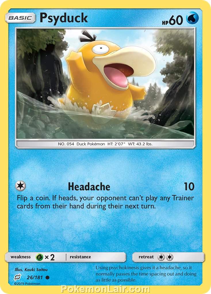2019 Pokemon Trading Card Game Team Up Price List – 26 Psyduck