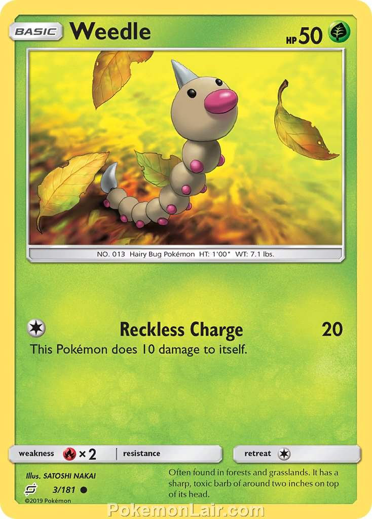 2019 Pokemon Trading Card Game Team Up Price List – 3 Weedle