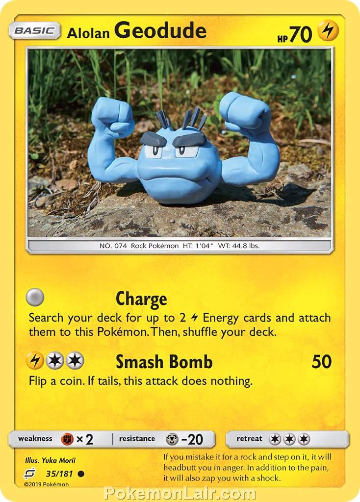 2019 Pokemon Trading Card Game Team Up Price List – 35 Alolan Geodude