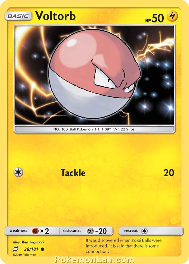 2019 Pokemon Trading Card Game Team Up Price List – 38 Voltorb