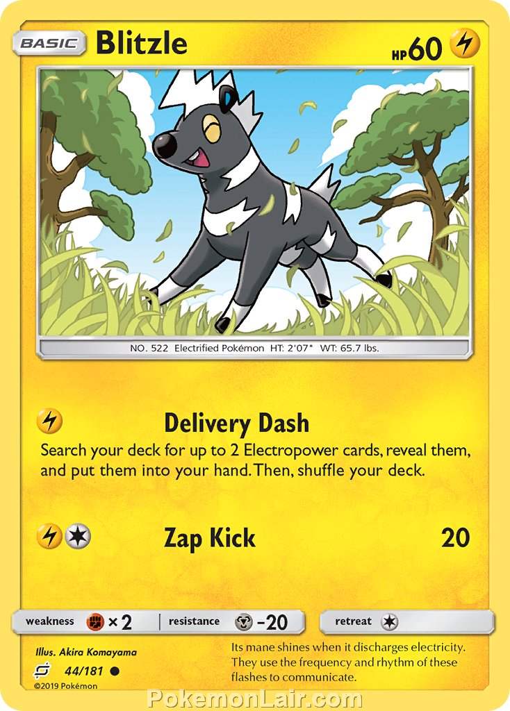 2019 Pokemon Trading Card Game Team Up Price List – 44 Blitzle