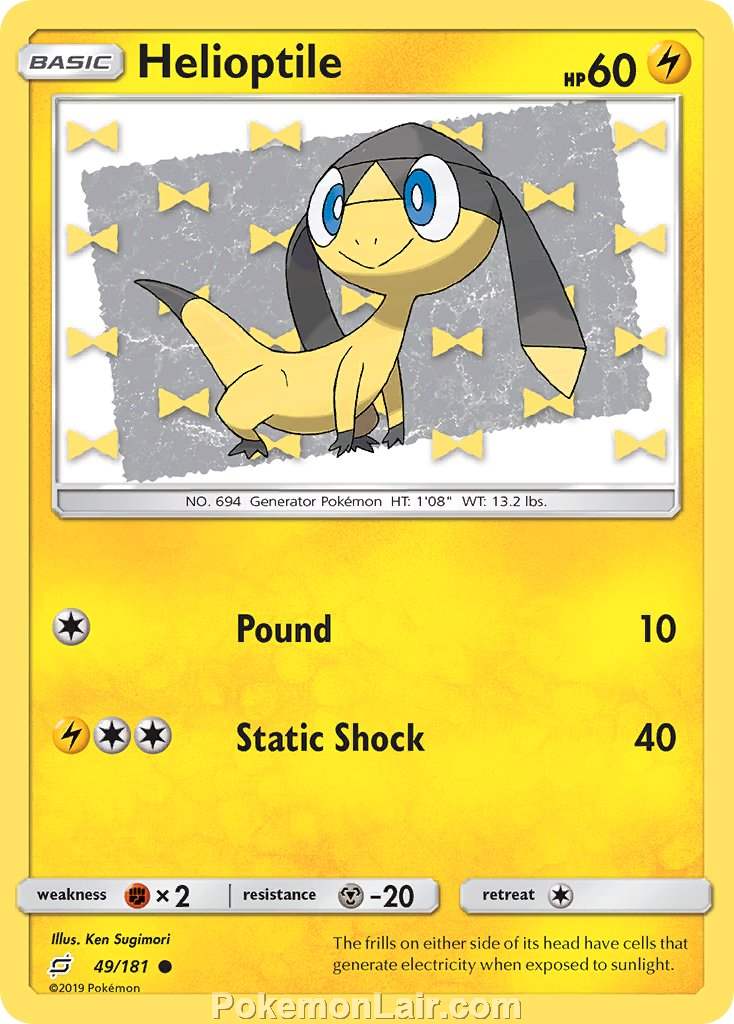 2019 Pokemon Trading Card Game Team Up Price List – 49 Helioptile