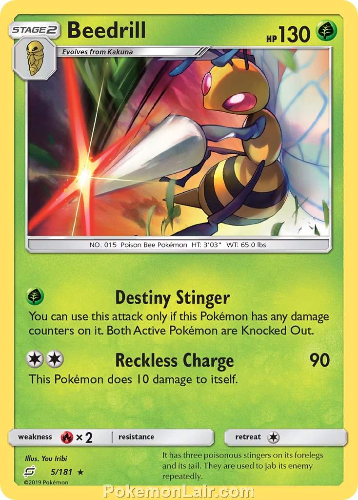 2019 Pokemon Trading Card Game Team Up Price List – 5 Beedrill