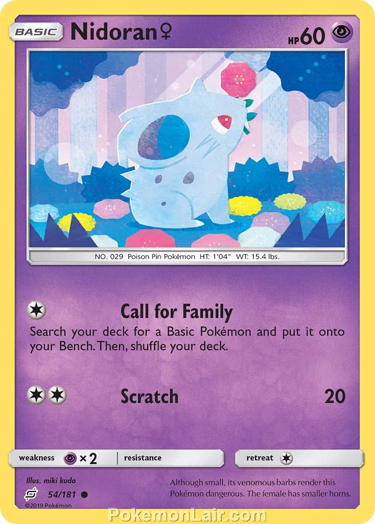 2019 Pokemon Trading Card Game Team Up Price List – 54 Nidoran