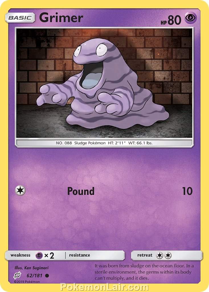 2019 Pokemon Trading Card Game Team Up Price List – 62 Grimer