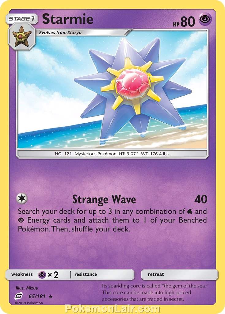 2019 Pokemon Trading Card Game Team Up Price List – 65 Starmie