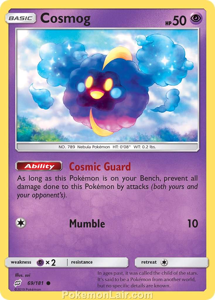 2019 Pokemon Trading Card Game Team Up Price List – 69 Cosmog