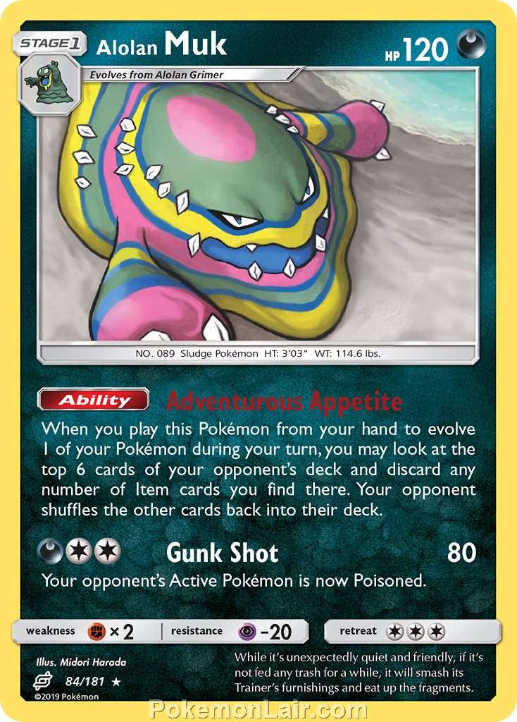 2019 Pokemon Trading Card Game Team Up Price List – 84 Alolan Muk