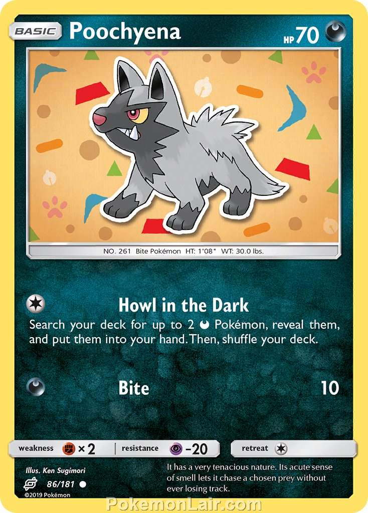 2019 Pokemon Trading Card Game Team Up Price List – 86 Poochyena