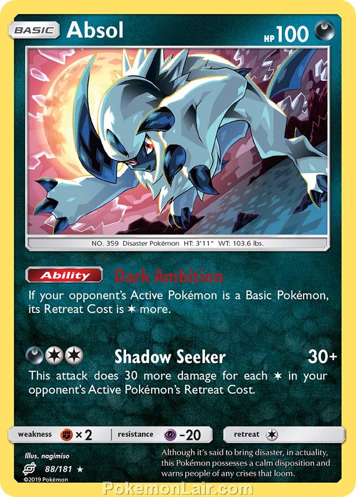 2019 Pokemon Trading Card Game Team Up Price List – 88 Absol