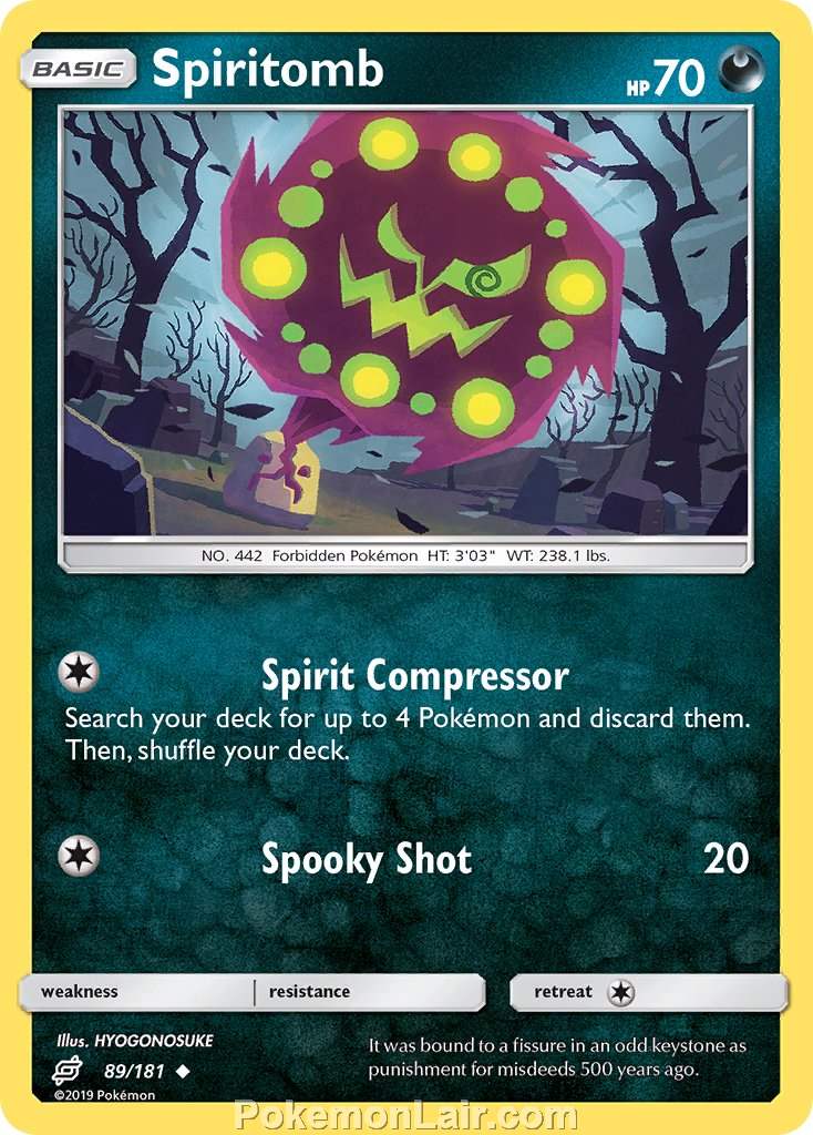 2019 Pokemon Trading Card Game Team Up Price List – 89 Spiritomb