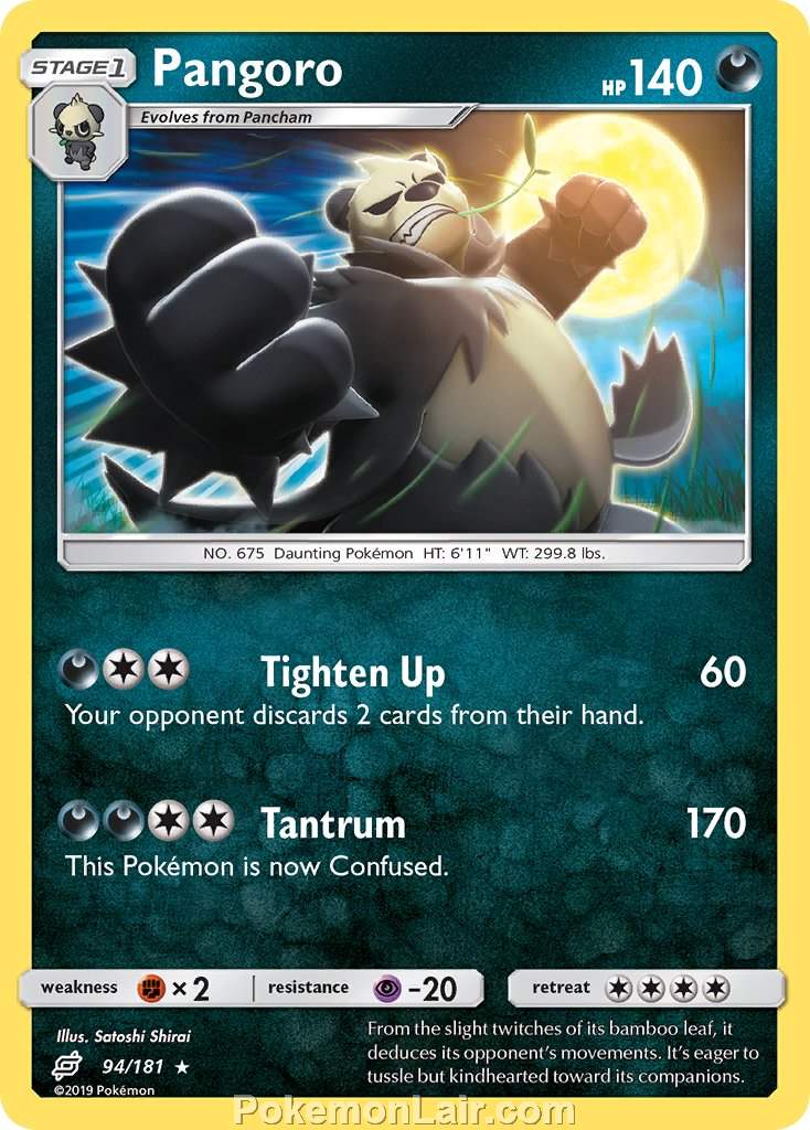 2019 Pokemon Trading Card Game Team Up Price List – 94 Pangoro