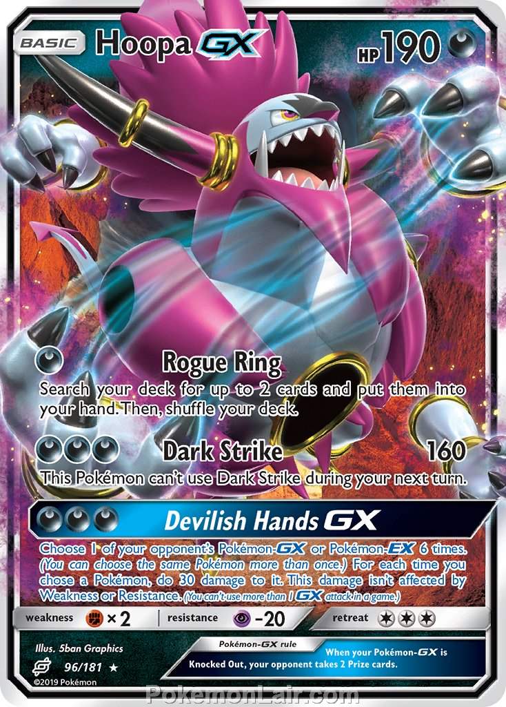 2019 Pokemon Trading Card Game Team Up Price List – 96 Hoopa GX