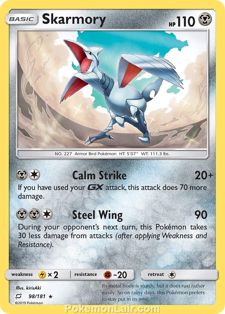 2019 Pokemon Trading Card Game Team Up Price List – 98 Skarmory