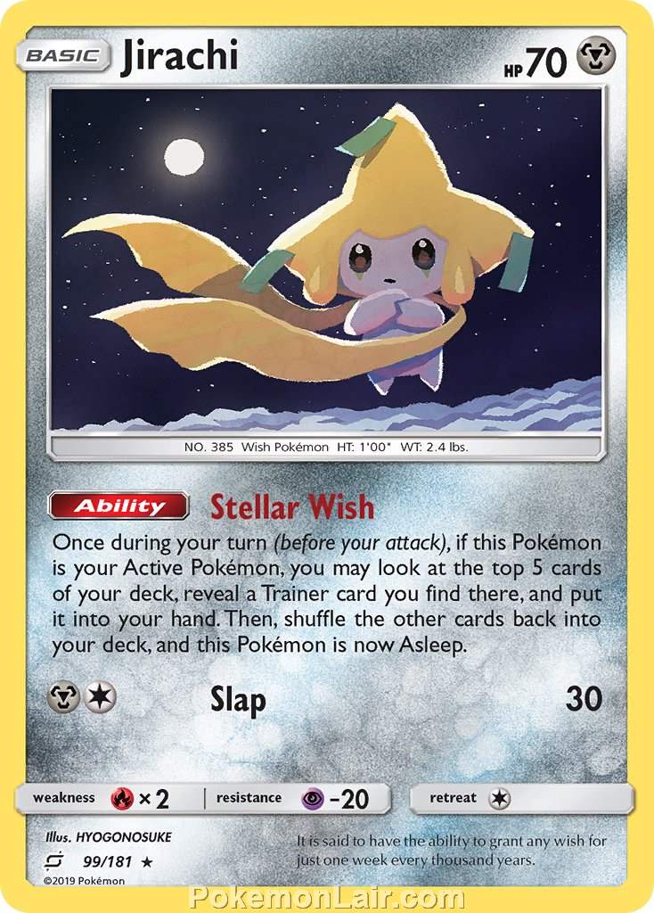 2019 Pokemon Trading Card Game Team Up Price List – 99 Jirachi