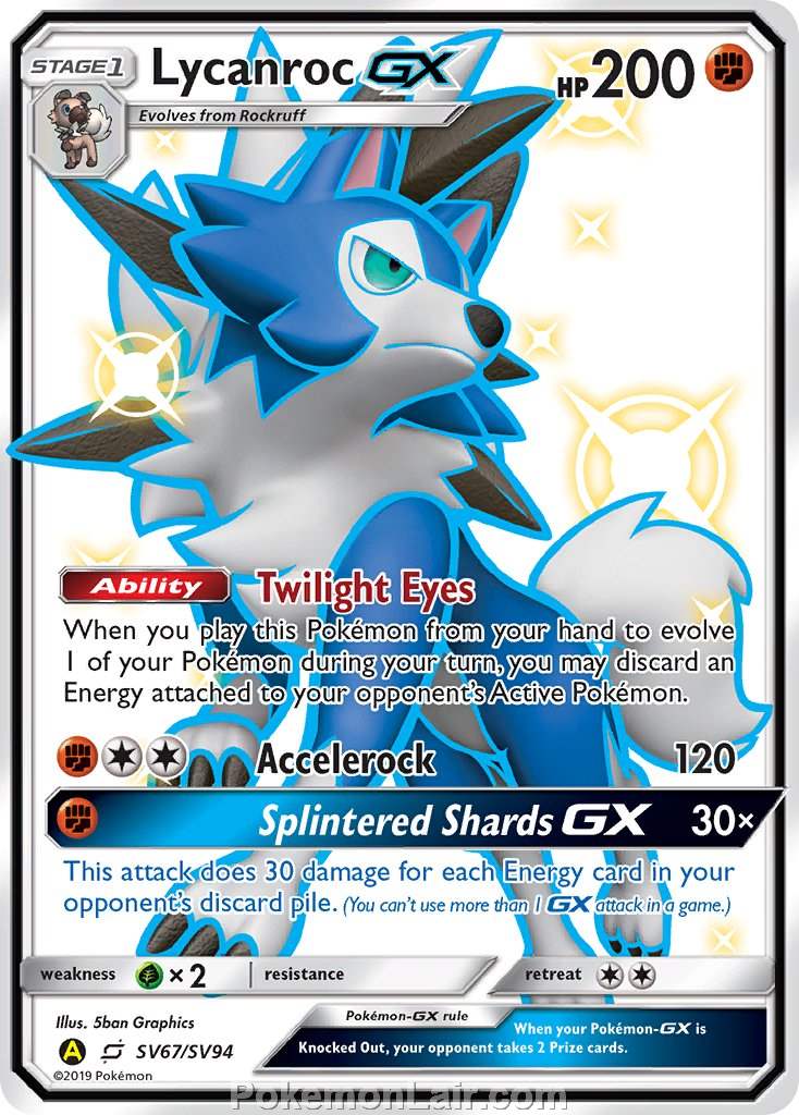 2019 Pokemon Trading Card Game Team Up Price List – SV67 Lycanroc GX