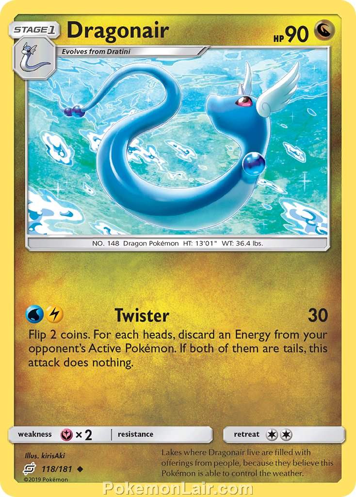 2019 Pokemon Trading Card Game Team Up Set – 118 Dragonair