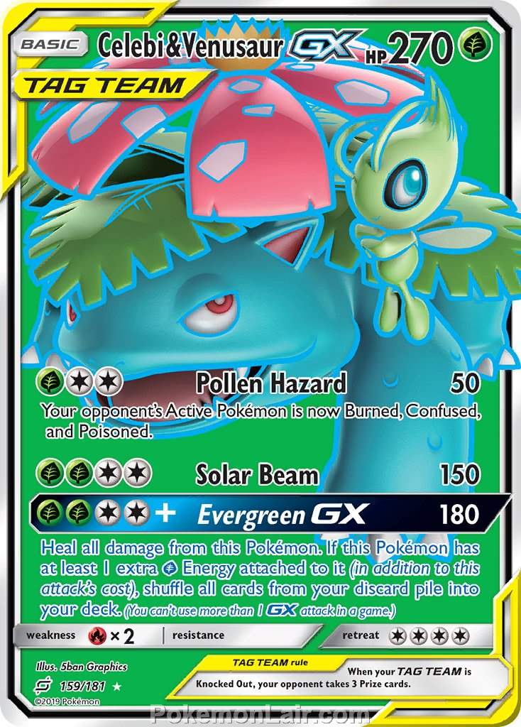 2019 Pokemon Trading Card Game Team Up Set – 159 Celebi Venusaur GX