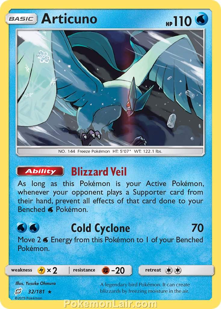 2019 Pokemon Trading Card Game Team Up Set – 32 Articuno