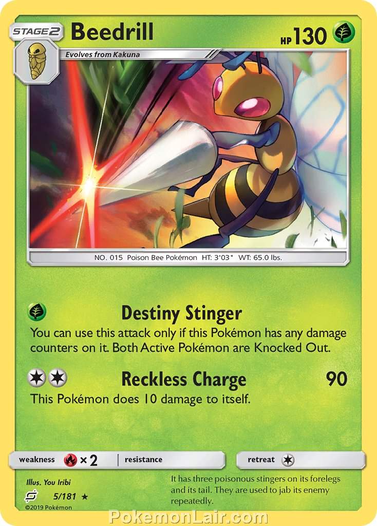 2019 Pokemon Trading Card Game Team Up Set – 5 Beedrill