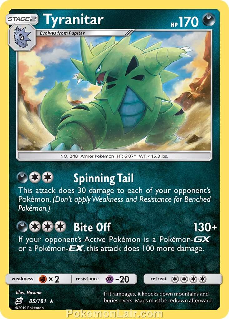 2019 Pokemon Trading Card Game Team Up Set – 85 Tyranitar