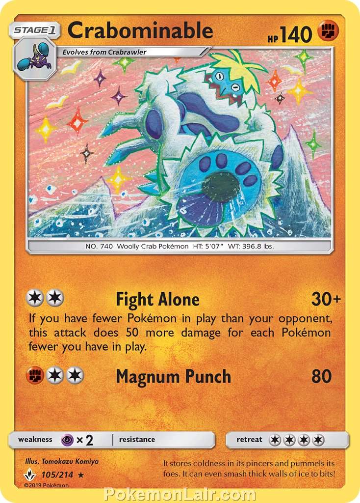 2019 Pokemon Trading Card Game Unbroken Bonds Price List – 105 Crabominable