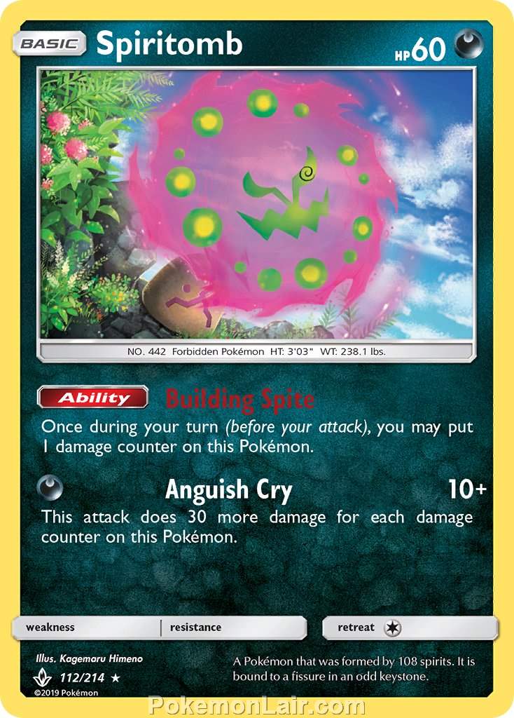 2019 Pokemon Trading Card Game Unbroken Bonds Price List – 112 Spiritomb