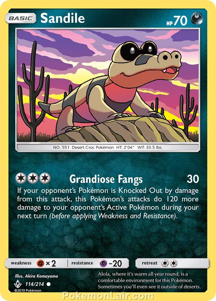 2019 Pokemon Trading Card Game Unbroken Bonds Price List – 114 Sandile