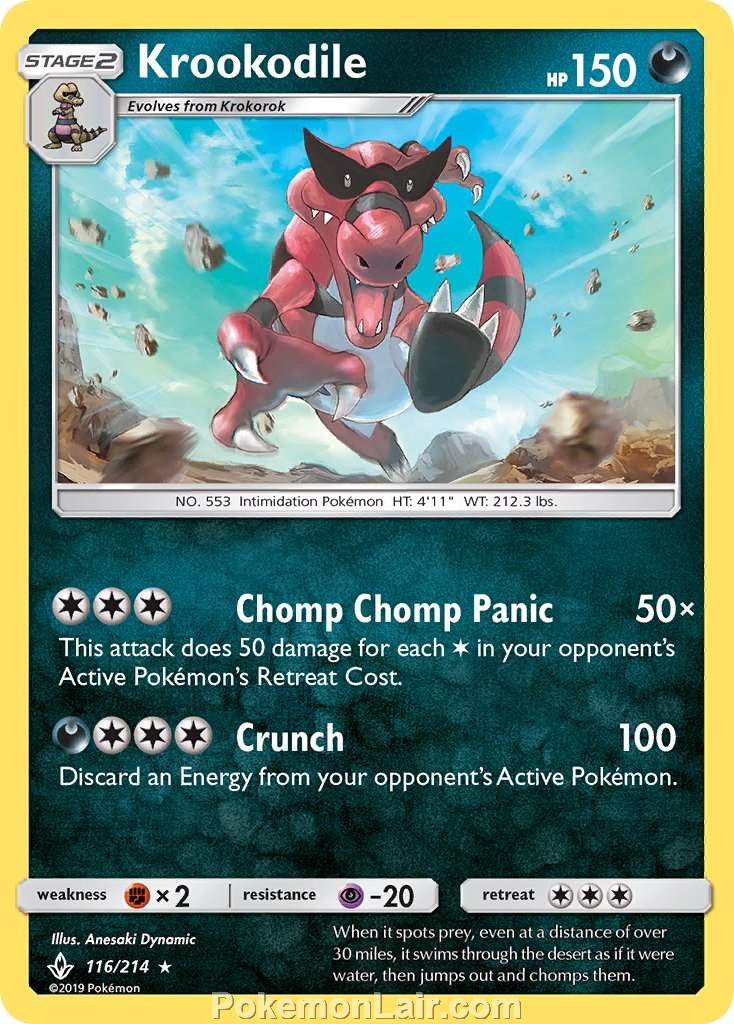 2019 Pokemon Trading Card Game Unbroken Bonds Price List – 116 Krookodile