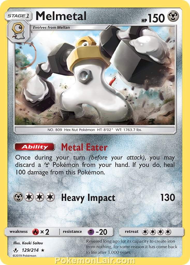 2019 Pokemon Trading Card Game Unbroken Bonds Price List – 129 Melmetal