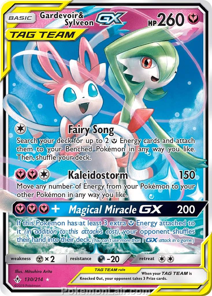 2019 Pokemon Trading Card Game Unbroken Bonds Price List – 130 Gardevoir Sylveon GX