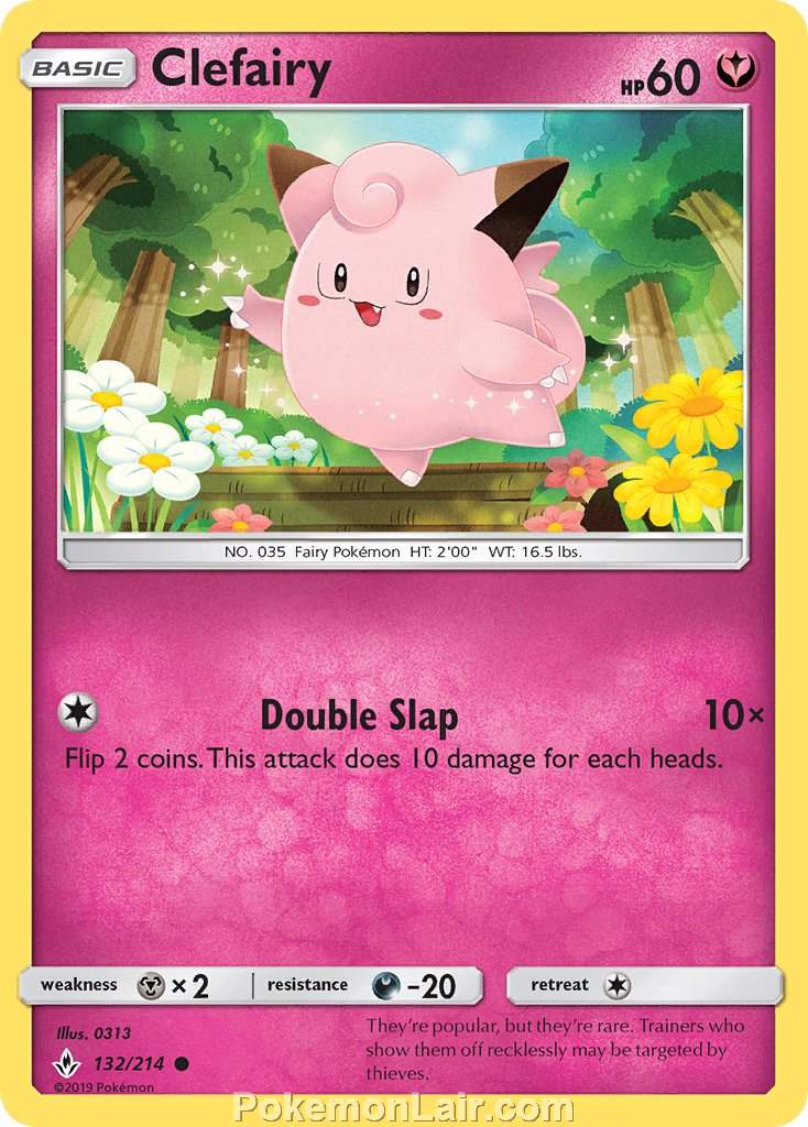 2019 Pokemon Trading Card Game Unbroken Bonds Price List – 132 Clefairy