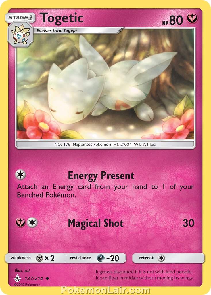 2019 Pokemon Trading Card Game Unbroken Bonds Price List – 137 Togetic