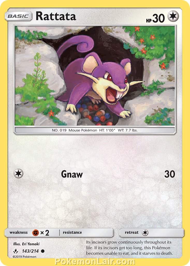 2019 Pokemon Trading Card Game Unbroken Bonds Price List – 143 Rattata