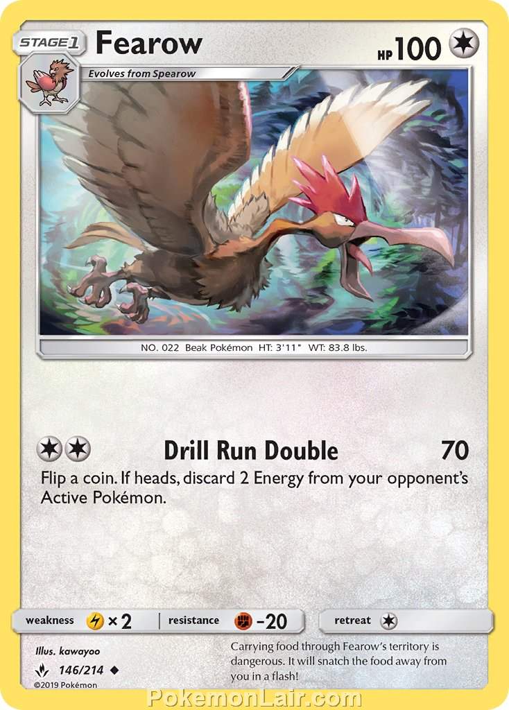 2019 Pokemon Trading Card Game Unbroken Bonds Price List – 146 Fearow