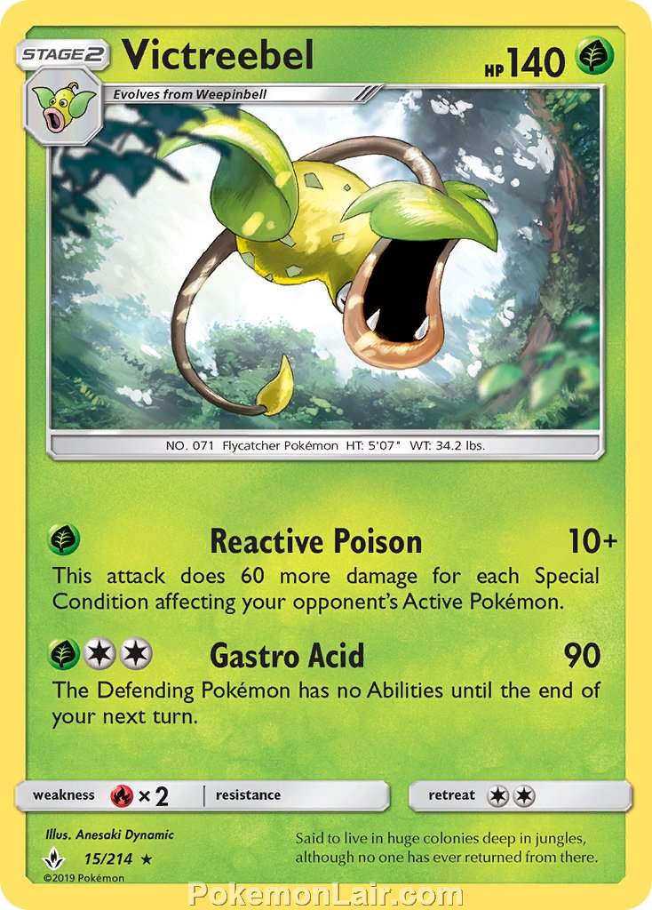 2019 Pokemon Trading Card Game Unbroken Bonds Price List – 15 Victreebel