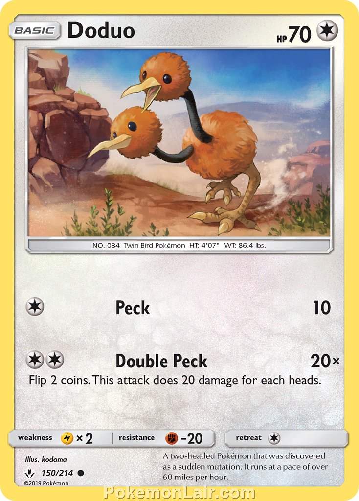 2019 Pokemon Trading Card Game Unbroken Bonds Price List – 150 Doduo