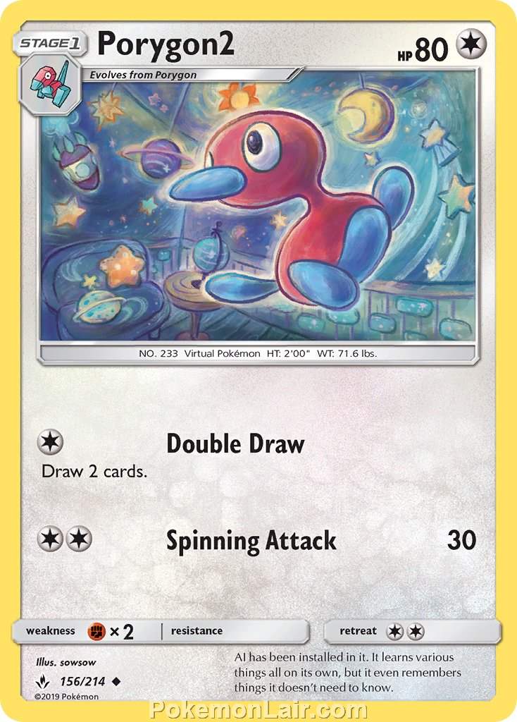 2019 Pokemon Trading Card Game Unbroken Bonds Price List – 156 Porygon2