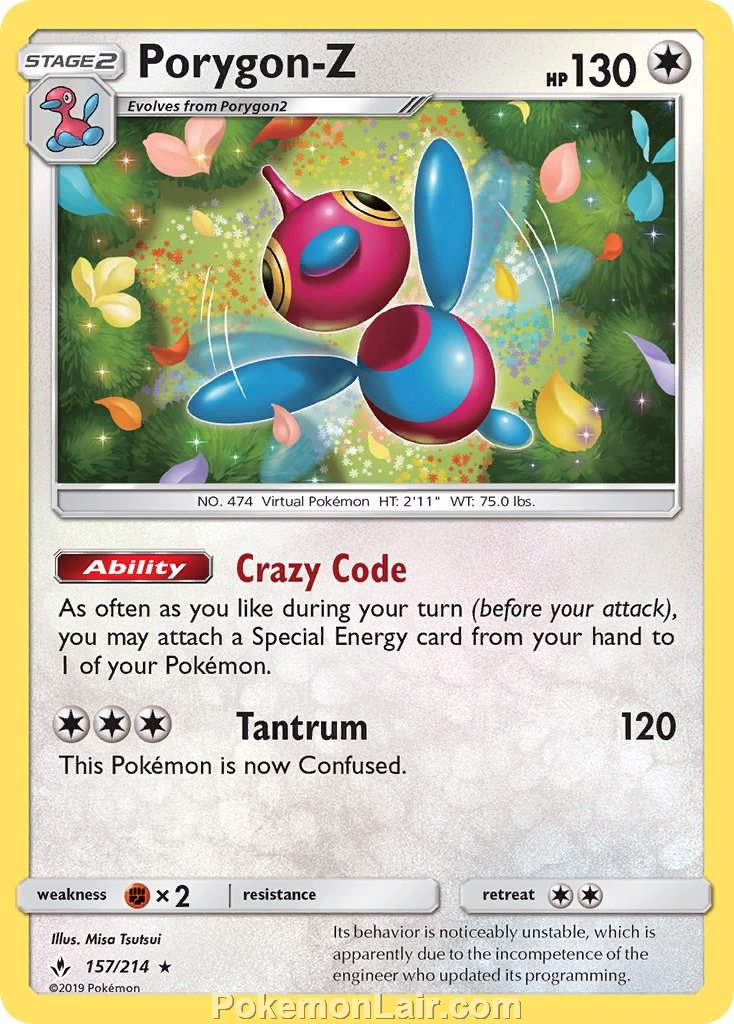 2019 Pokemon Trading Card Game Unbroken Bonds Price List – 157 Porygon Z