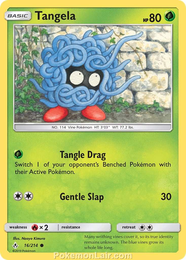 2019 Pokemon Trading Card Game Unbroken Bonds Price List – 16 Tangela