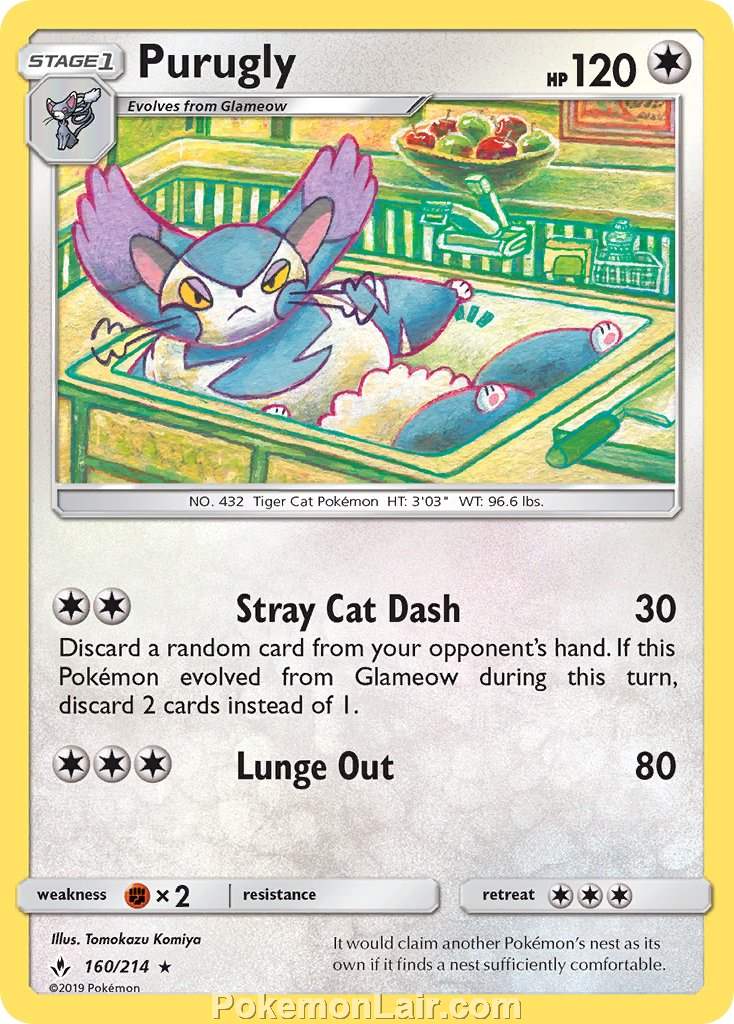 2019 Pokemon Trading Card Game Unbroken Bonds Price List – 160 Purugly