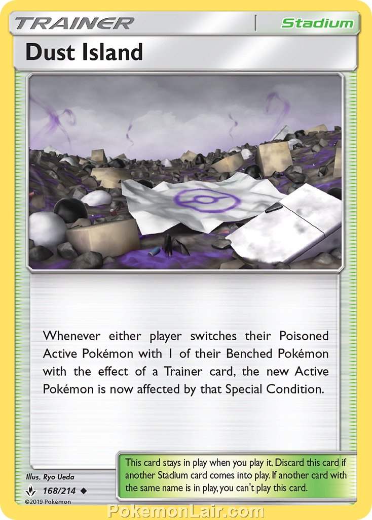 2019 Pokemon Trading Card Game Unbroken Bonds Price List – 168 Dust Island