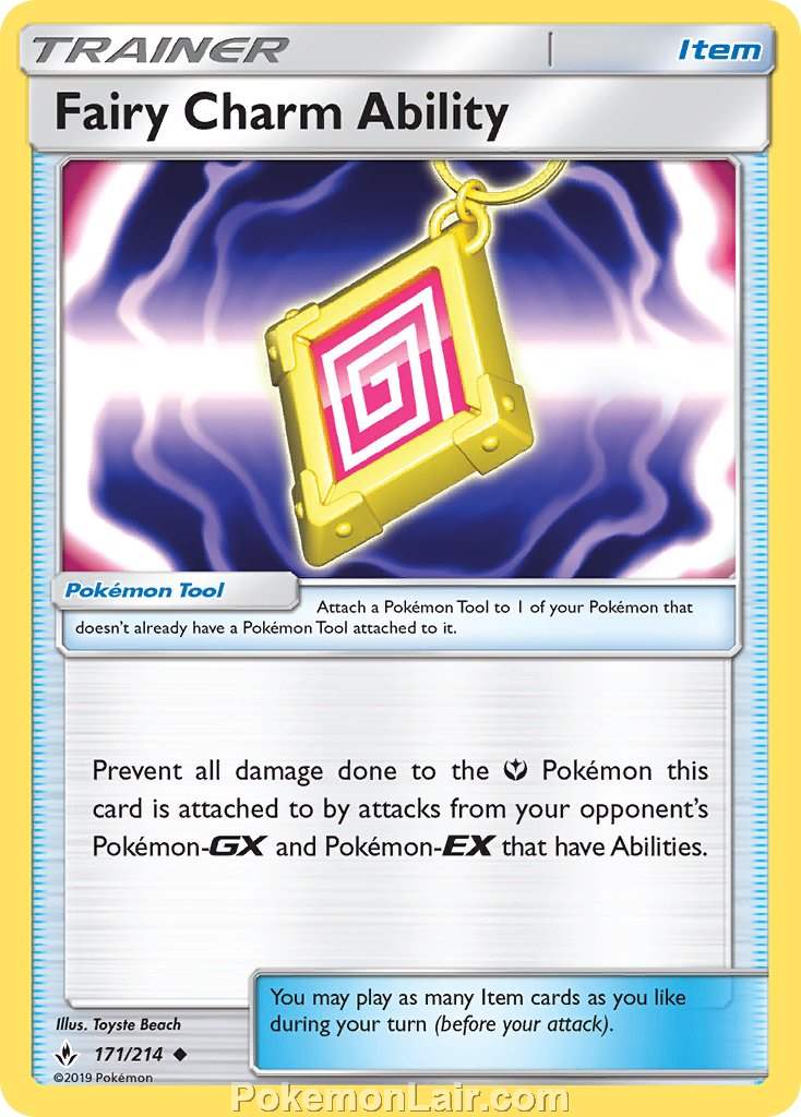 2019 Pokemon Trading Card Game Unbroken Bonds Price List – 171 Fairy Charm Ability