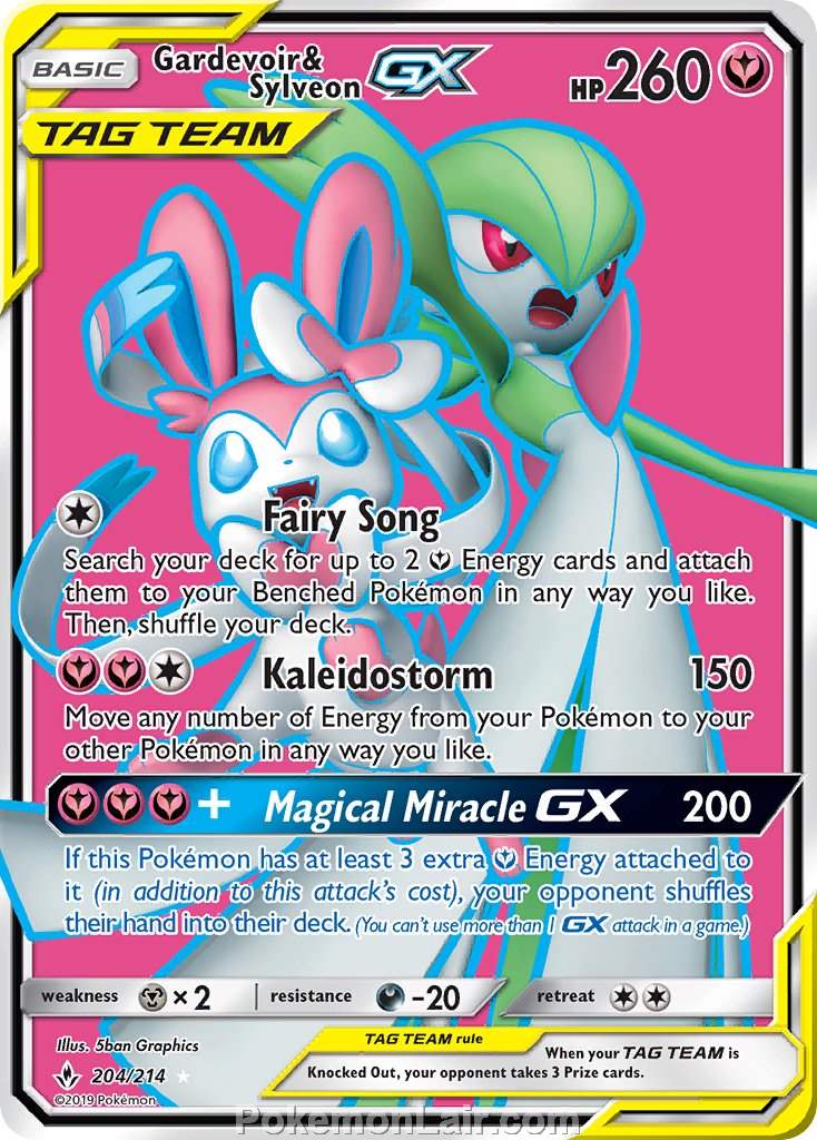 2019 Pokemon Trading Card Game Unbroken Bonds Price List – 204 Gardevoir Sylveon GX