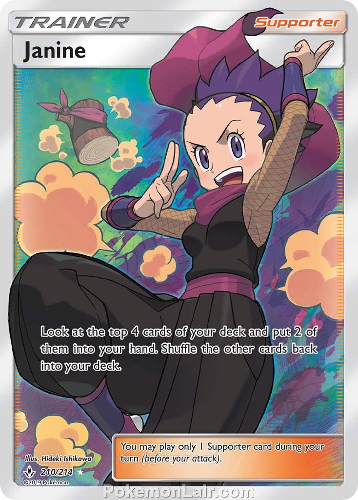 2019 Pokemon Trading Card Game Unbroken Bonds Price List – 210 Janine