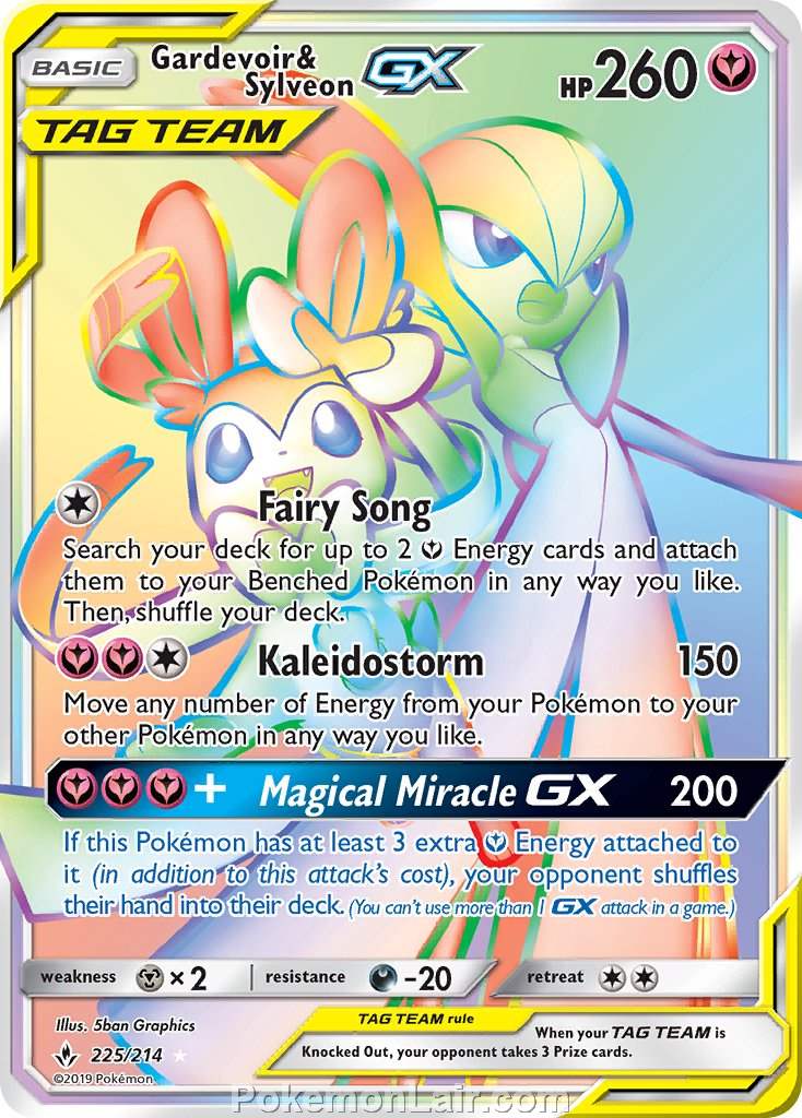 2019 Pokemon Trading Card Game Unbroken Bonds Price List – 225 Gardevoir Sylveon GX