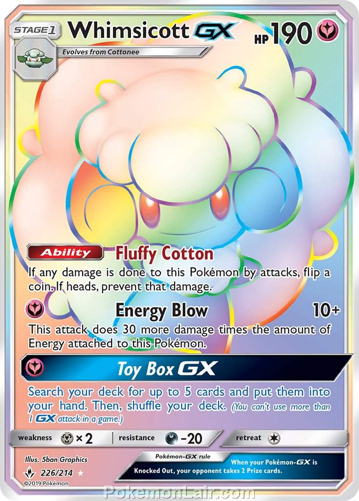 2019 Pokemon Trading Card Game Unbroken Bonds Price List – 226 Whimsicott GX