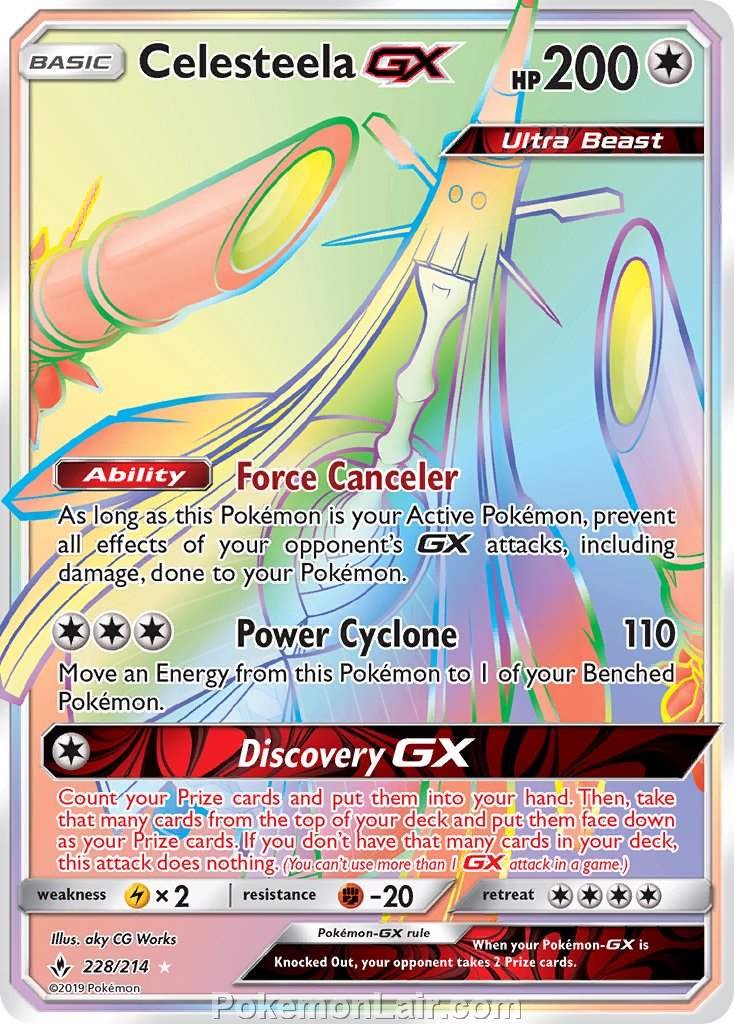 2019 Pokemon Trading Card Game Unbroken Bonds Price List – 228 Celesteela GX