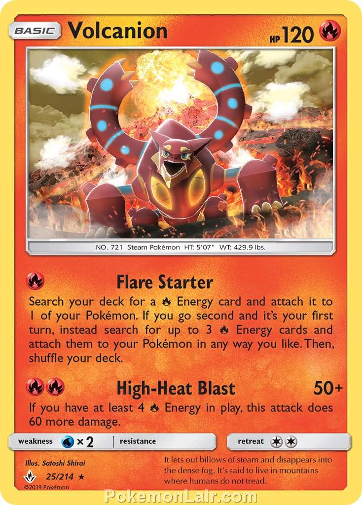 2019 Pokemon Trading Card Game Unbroken Bonds Price List – 25 Volcanion