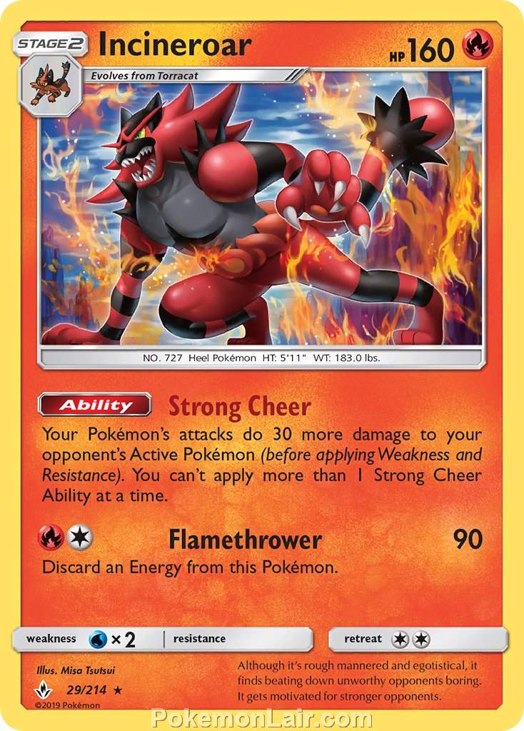 2019 Pokemon Trading Card Game Unbroken Bonds Price List – 29 Incineroar